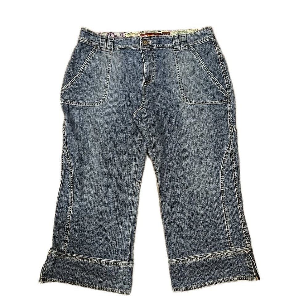 Womens Jones Wear Jeans Denim Capri Pants Size 12 Blue Casual Summer Cropped